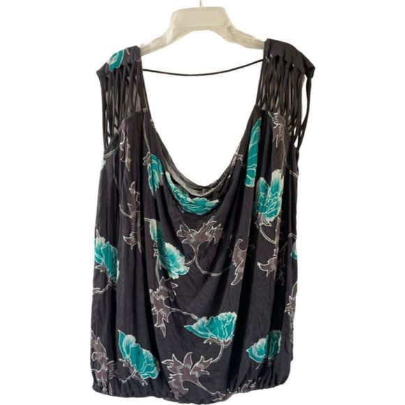 Free People Ladies Backless Grey & Turquoise Sleeveless Top Large L - Picture 3 of 3